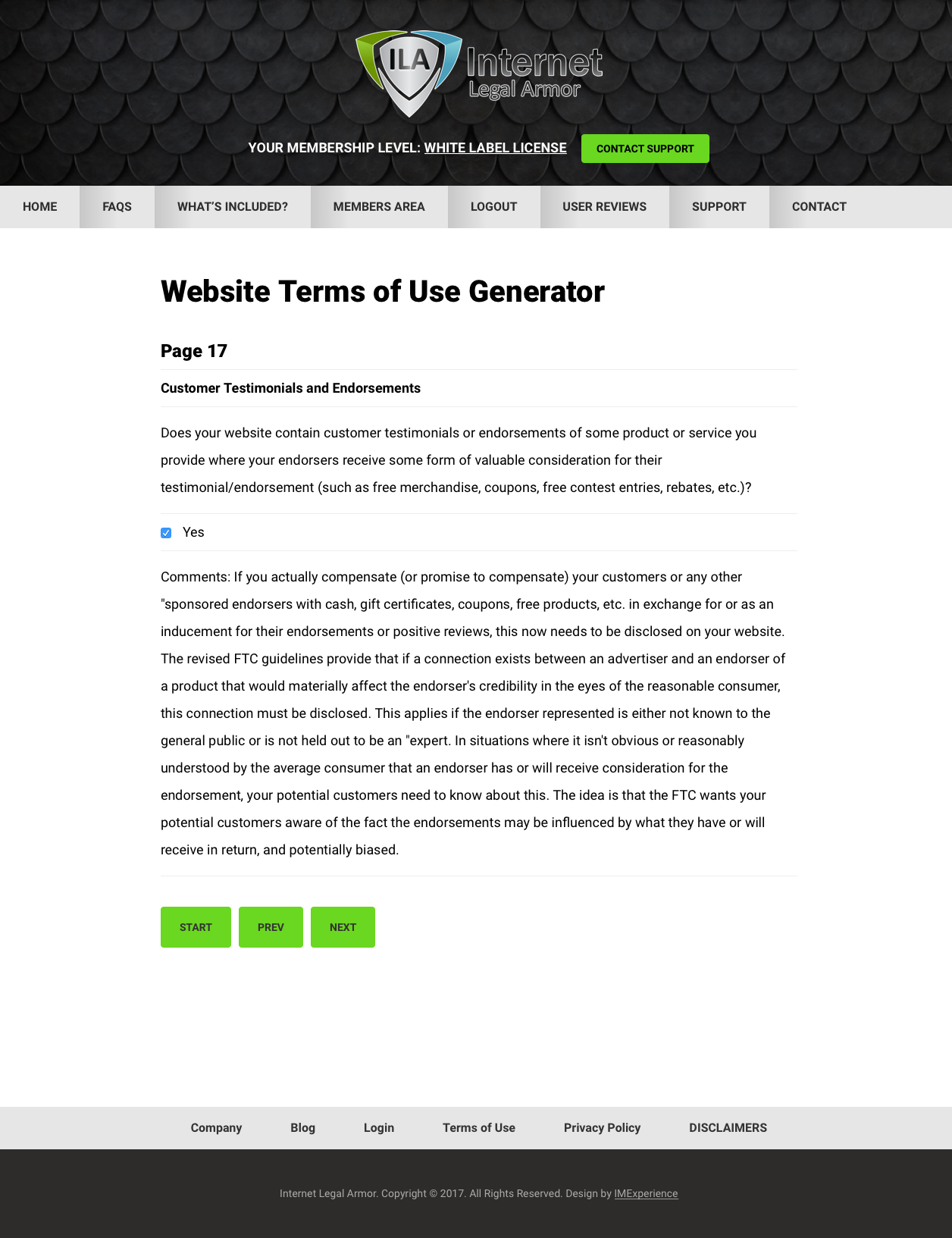 Website Terms Of Use Generator General Visitor Use 